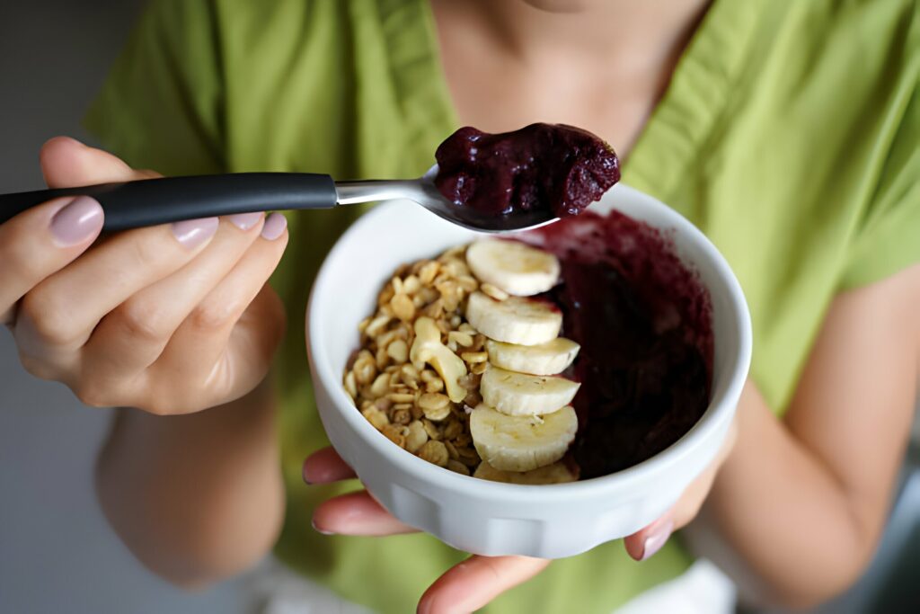 tazón de acai con banano